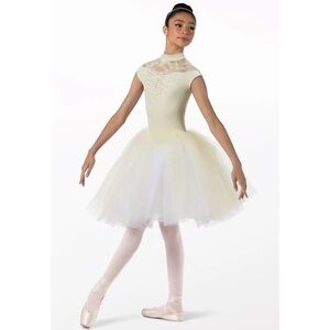 Weissman Showtime | Arietta Elegant Creamy Yellow and White Ballet Tutu, XLC